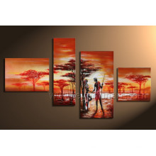 Pintura a óleo africana moderna handmade da arte de 100% na lona para a decoração Home (AR-005)